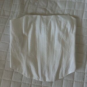 White Floral Corset Top